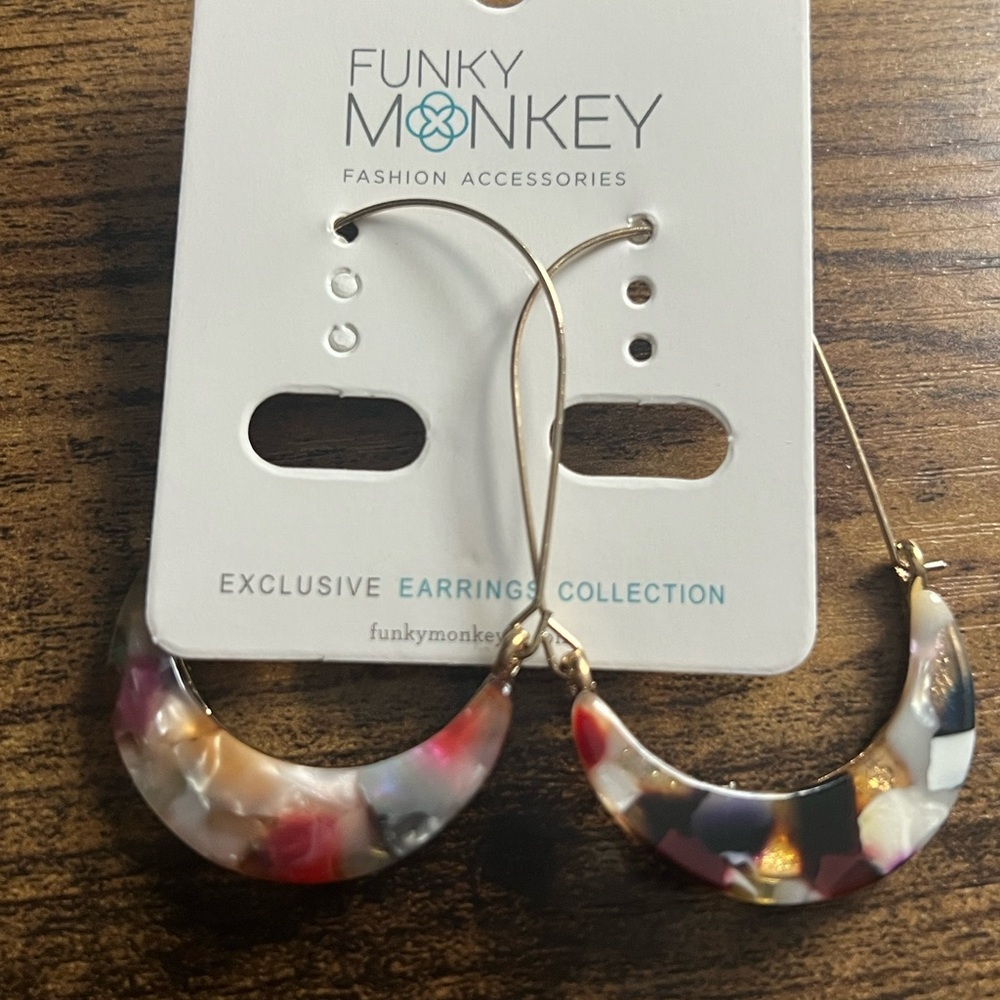 Multi Color Artistic Hoop Earrings